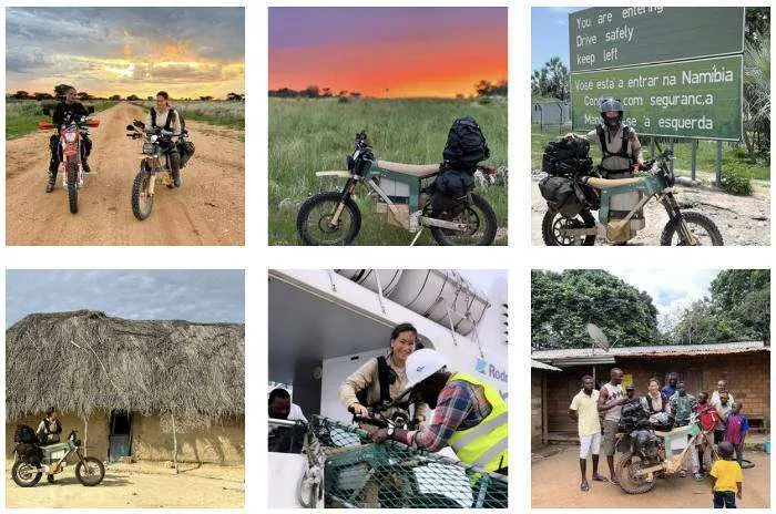 13.000 kilómetros por África en moto eléctrica