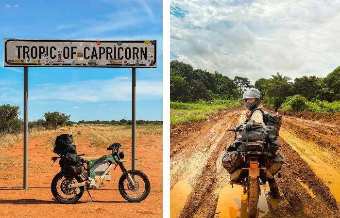 13.000 kilómetros por África en moto eléctrica